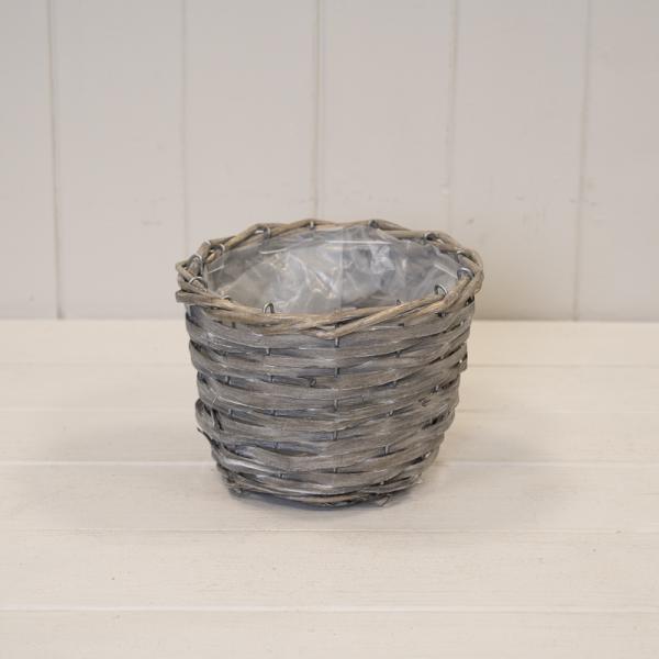 Round Greywashed Pot