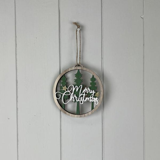 Wooden Hanging Circle with Tree