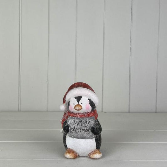Penguin With Merry Christmas Sign