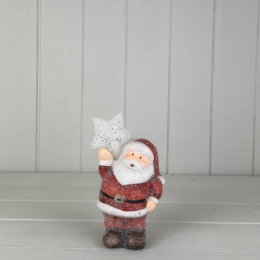 Santa With Light Up Star to the Left