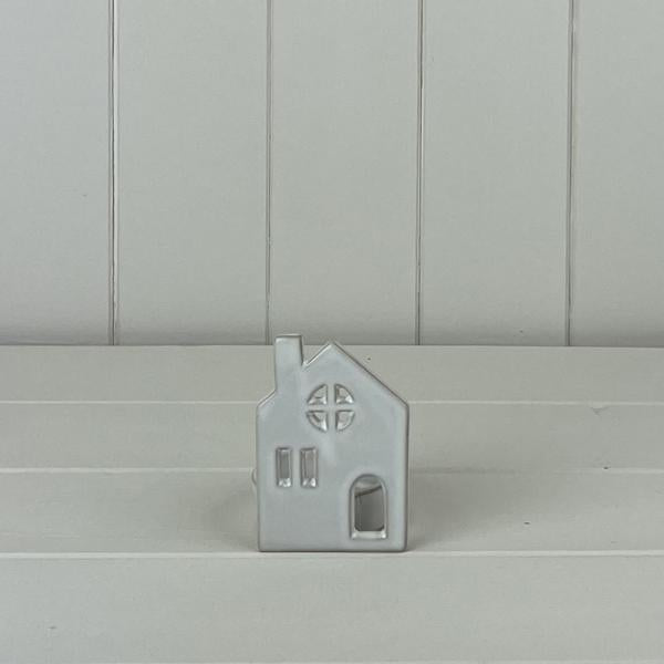 White Ceramic House Tealight Holder
