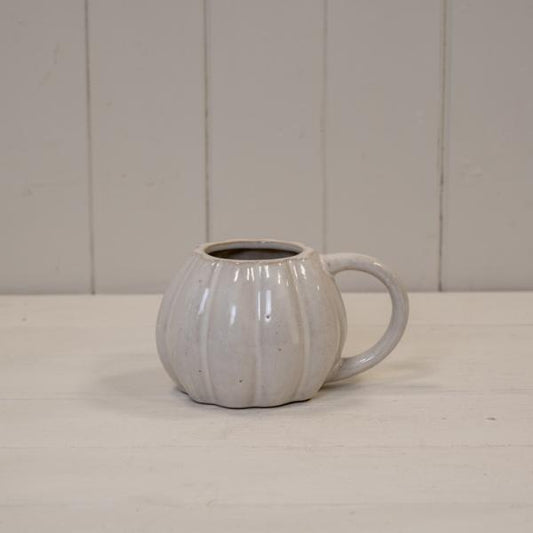 White Ceramic Pumpkin Cup