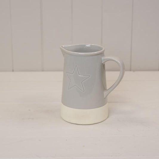 Grey Debossed Star Jug