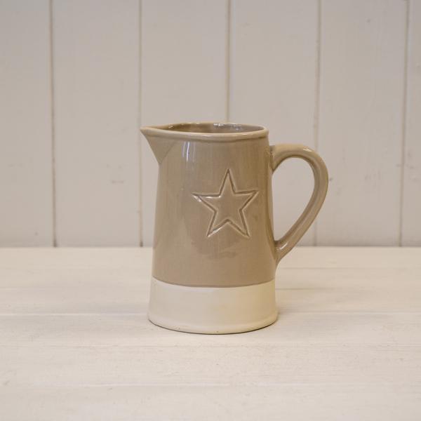 Warm Grey Debossed Star Jug