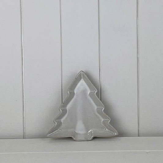 Glazed Ceramic Tree Dish with Textured Detail