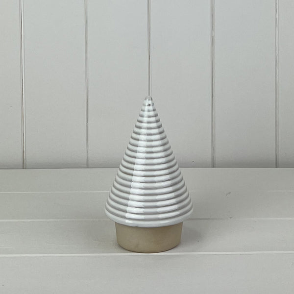 Glazed Ceramic Tree Ornament with Textured Detail