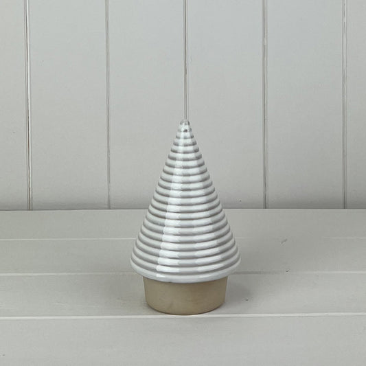 Glazed Ceramic Tree Ornament with Textured Detail
