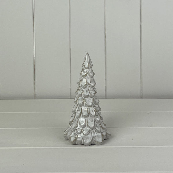 Glazed Ceramic Tree Ornament with Textured Detail