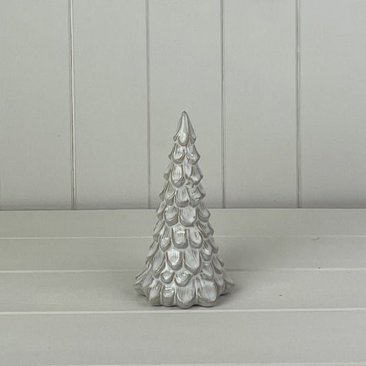 Glazed Ceramic Tree Ornament with Textured Detail
