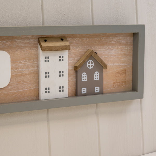 Rectangle Grey Wooden Sign 'Home is Where Love Resides'