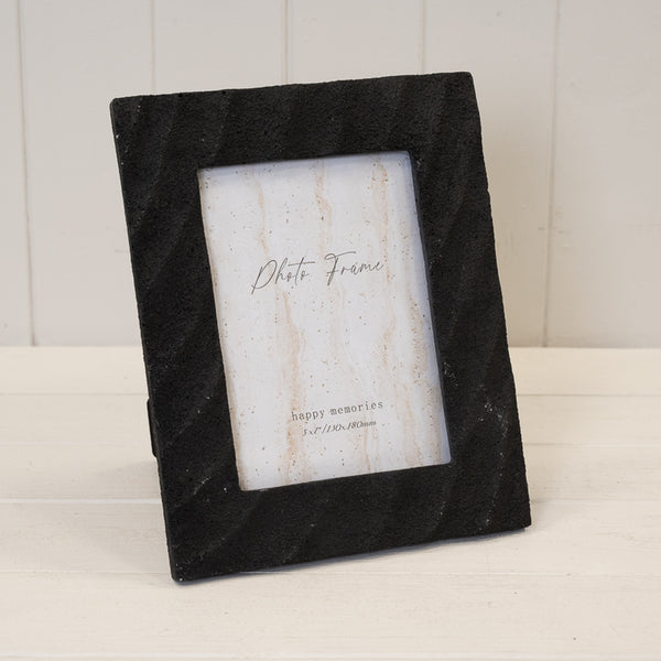 Timeless Black Sandy Textured Photo Frame