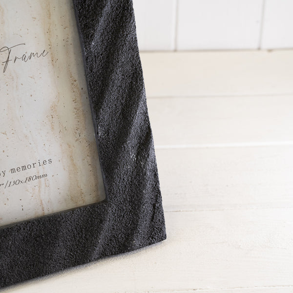 Timeless Black Sandy Textured Photo Frame