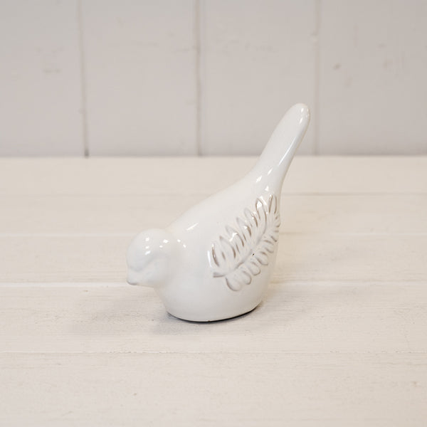Ceramic Natural Bird with Olive Branch Detail