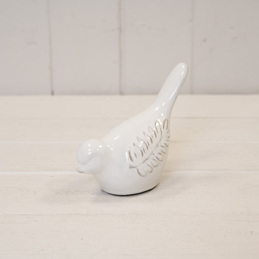 Ceramic Natural Bird with Olive Branch Detail