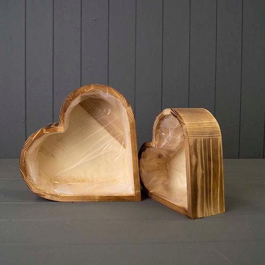 Heart Wooden Planters Set