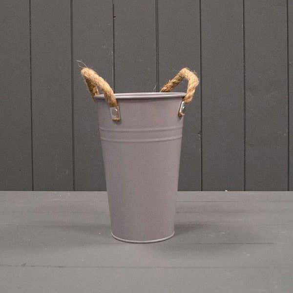 Grey Flower Bucket/Planter