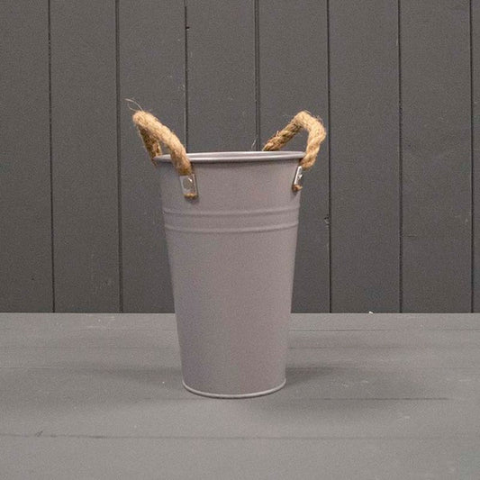 Grey Flower Bucket/Planter