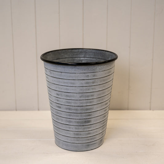 Vintage Whitewashed Garden Long Tom Planter