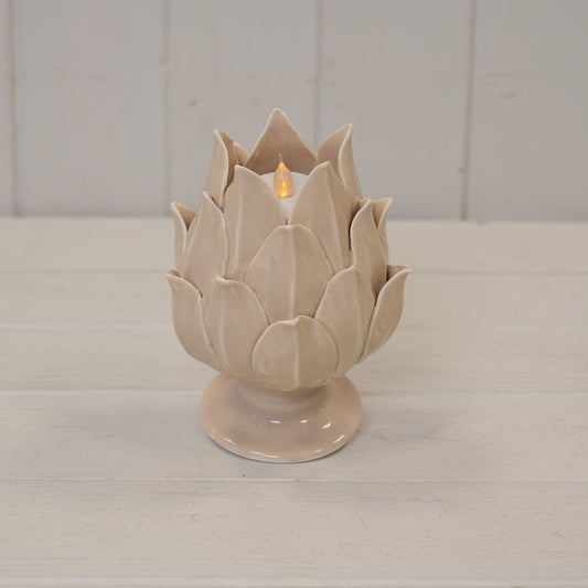 Natural Glazed Artichoke Candle Holder
