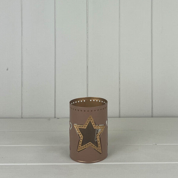 Pink Tealight Holder with Star Design
