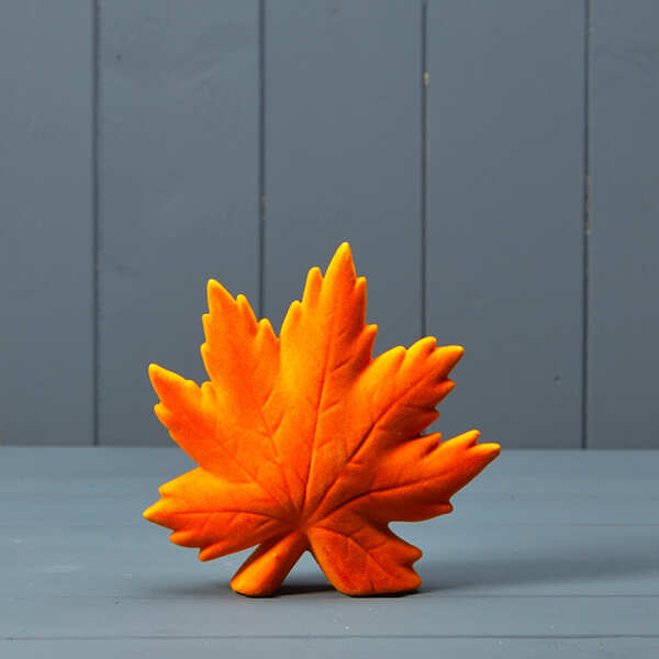 Flocked Ceramic Maple Leaf