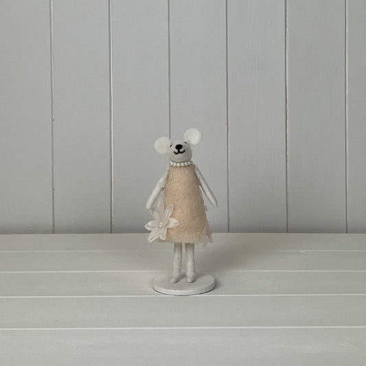 Mouse In Pearls And Pink Floral Dress