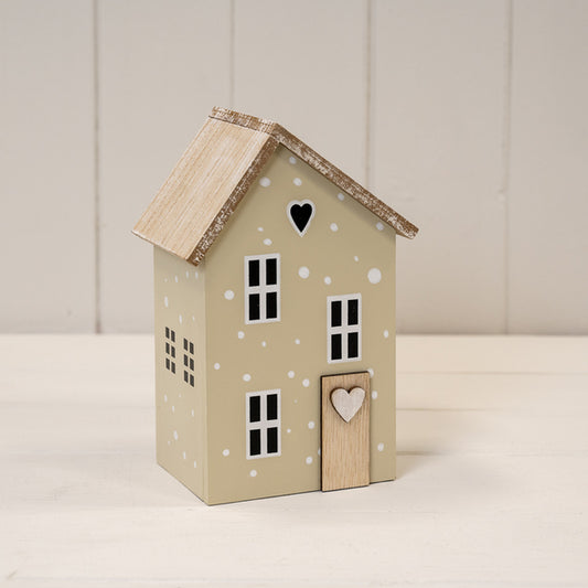 Sage Green Wooden House Decoration