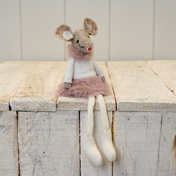 Pink Fabric Mouse with Skirt