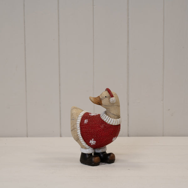 Polyresin Duck With Ear Muffs