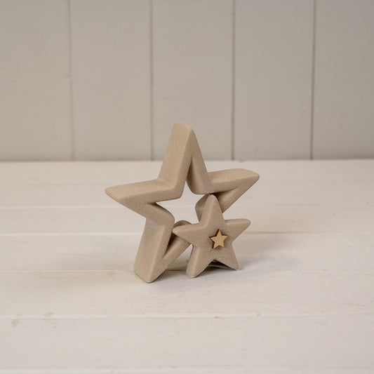 Sand Texture Effect Ceramic Star Decoration