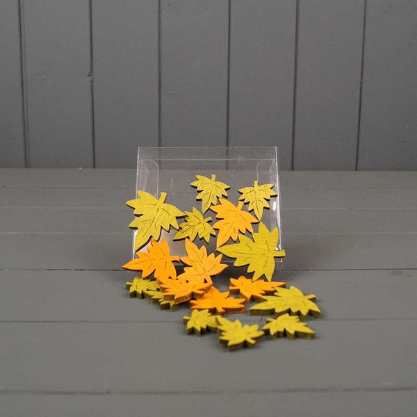 Set Of 18 Wooden Leaves
