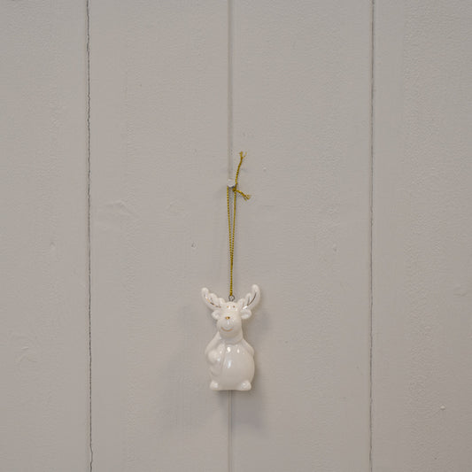 White Ceramic Hanging Reindeer