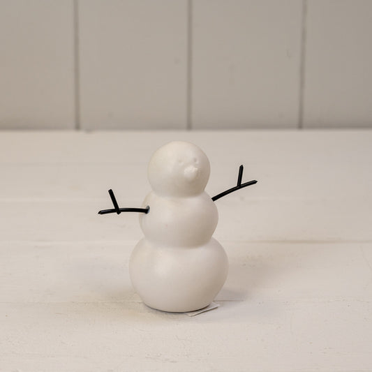 White Ceramic Snowman Decoration