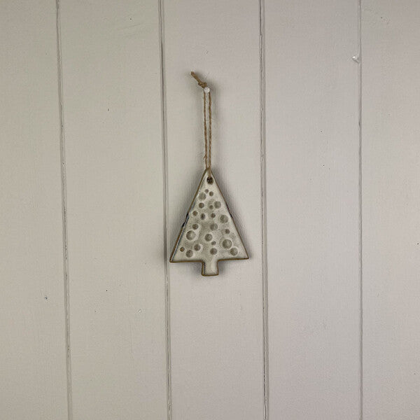 Beige Mottle Ceramic Hanging Tree Decoration