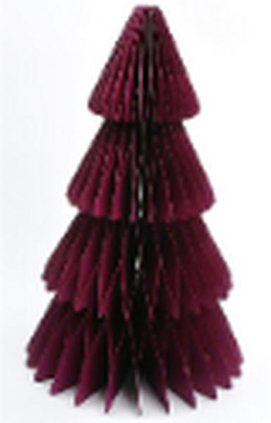 Set of 3 Claret Red Paper Christmas Trees
