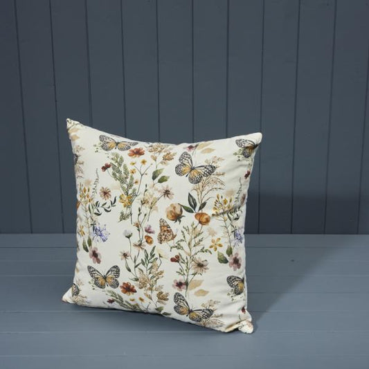 Handmade Cotton Butterfly Print Cushion