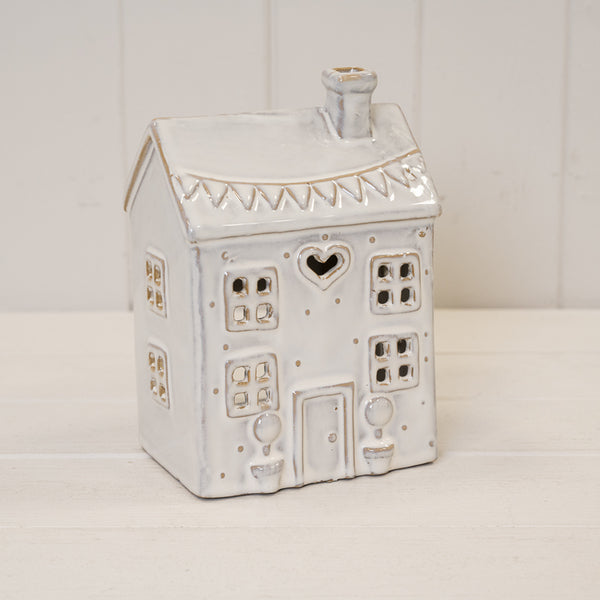 Natural Ceramic Heart Tealight House