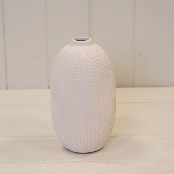 White Medium Textured Vase