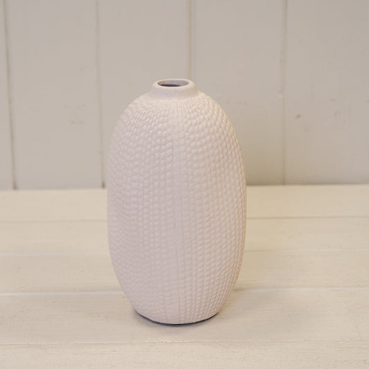 White Medium Textured Vase