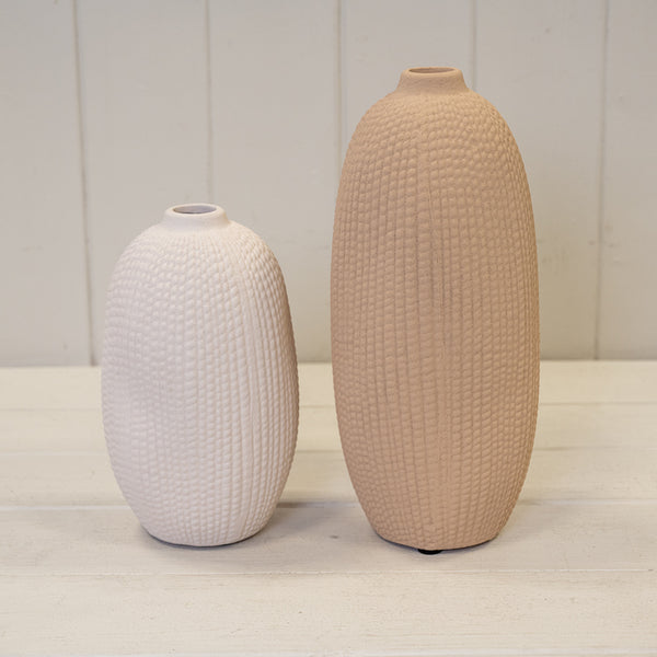 White Medium Textured Vase