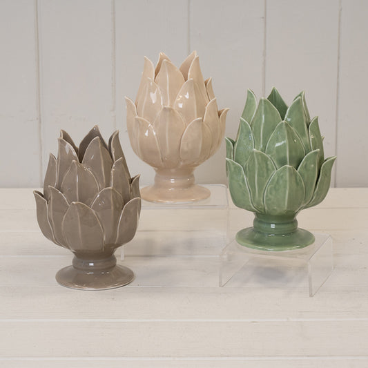 Ceramic Artichoke Candle Holder