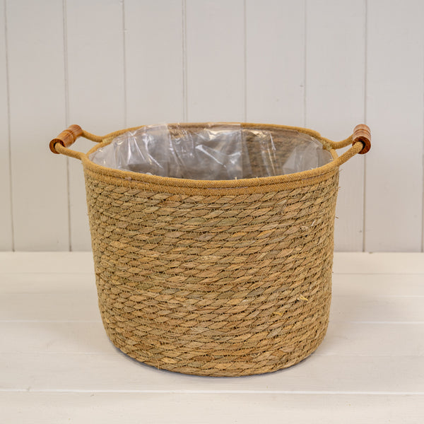 Natural Rope & Grass Storage Basket Set of 3