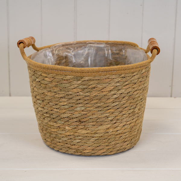 Natural Rope & Grass Storage Basket Set of 3