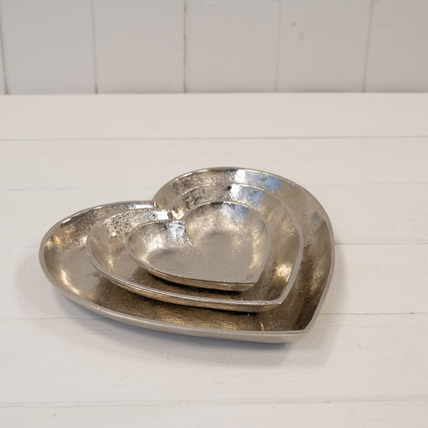 Silver Heart Shape Plate