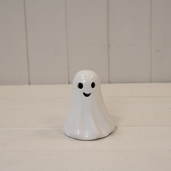 White Ceramic Ghost Decoration with LED