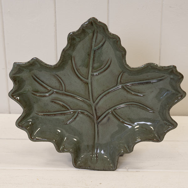 Dark Green Leaf Shape Plate