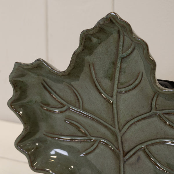 Dark Green Leaf Shape Plate