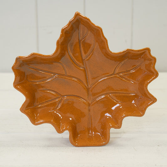 Autumnal Orange Leaf Plate