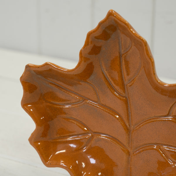 Autumnal Orange Leaf Plate
