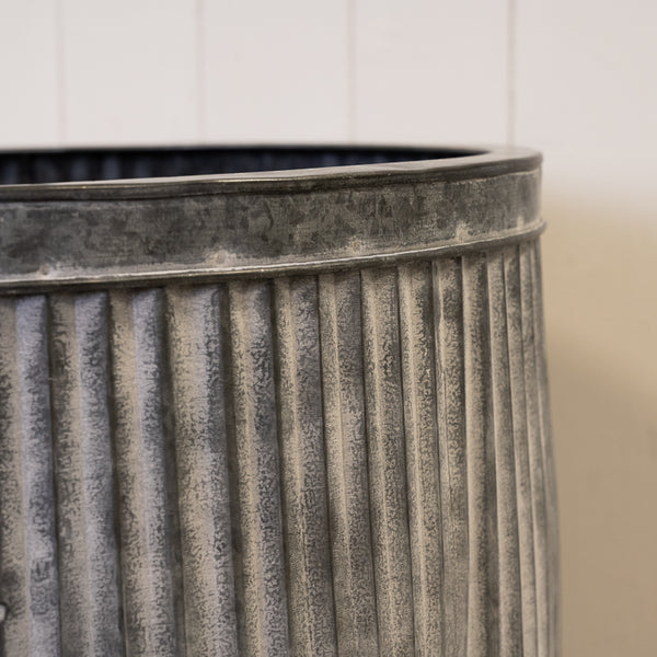 Tall Round Galvanised Dolly Tub Planters Set of 3